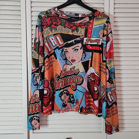 Pop Art Mesh Top - Picture 1 of 1